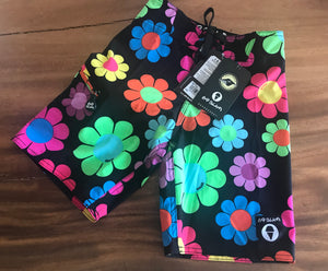 69S - Boardshort KID 4Way Stretch Funky Flower